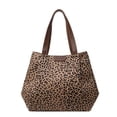 thumbnail image 1 of Leopard Print Large-Capacity Canvas Tote Bag, Stylish & Versatile for Daily Commute & Shopping, Brown Canvas with Leopard Print, Women's Ba, 1 of 7