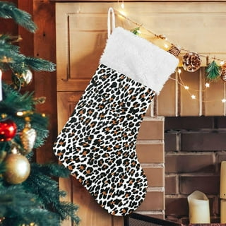 Plush Leopard Print Stocking 48cmL – Christmas Decorations Brisbane