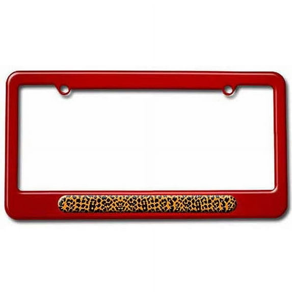 Leopard Print License Plate Tag Frame, Multiple Colors