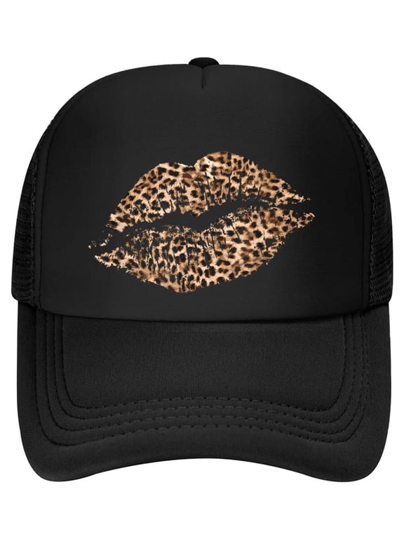 Leopard Print Lips Cheetah Spots Big Lips Baseball Cap