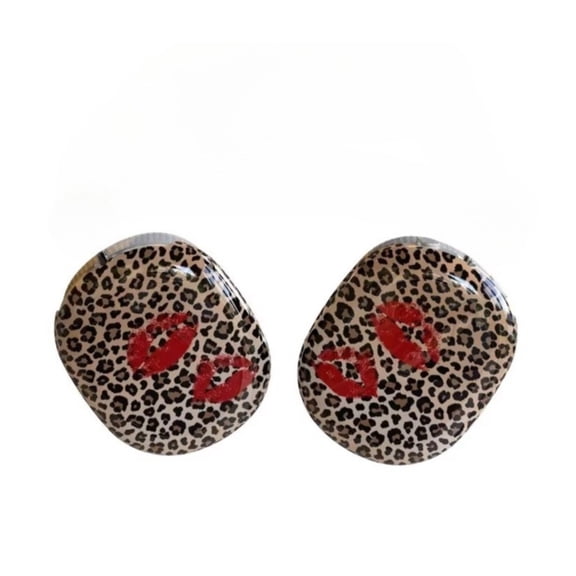 Leopard Print Lips Design AirPods Max Headphone Case, Fashion & Personalized Sticker Design Headphone Protective Cover for Women & Men