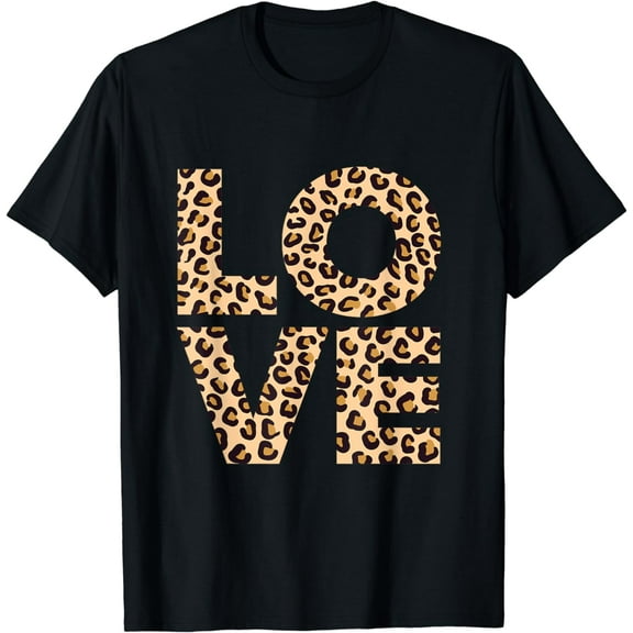 Leopard Print Love Heart gift | Cool Leopard gift T-Shirt