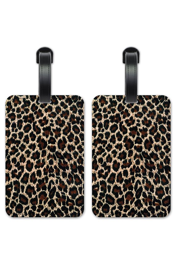 Leopard Print - Luggage ID Tags / Suitcase Identification Cards - Set of 2