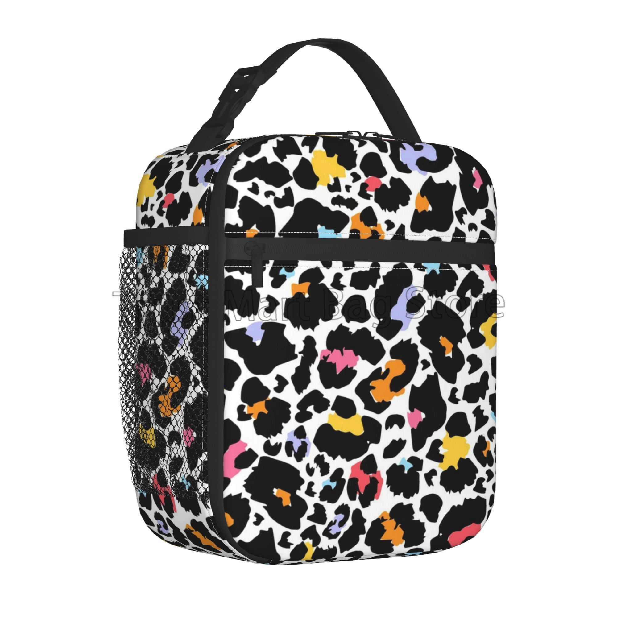 Leopard Print Lunch Bag Cheetah Pink Insulated Lunch Box Reusable ...
