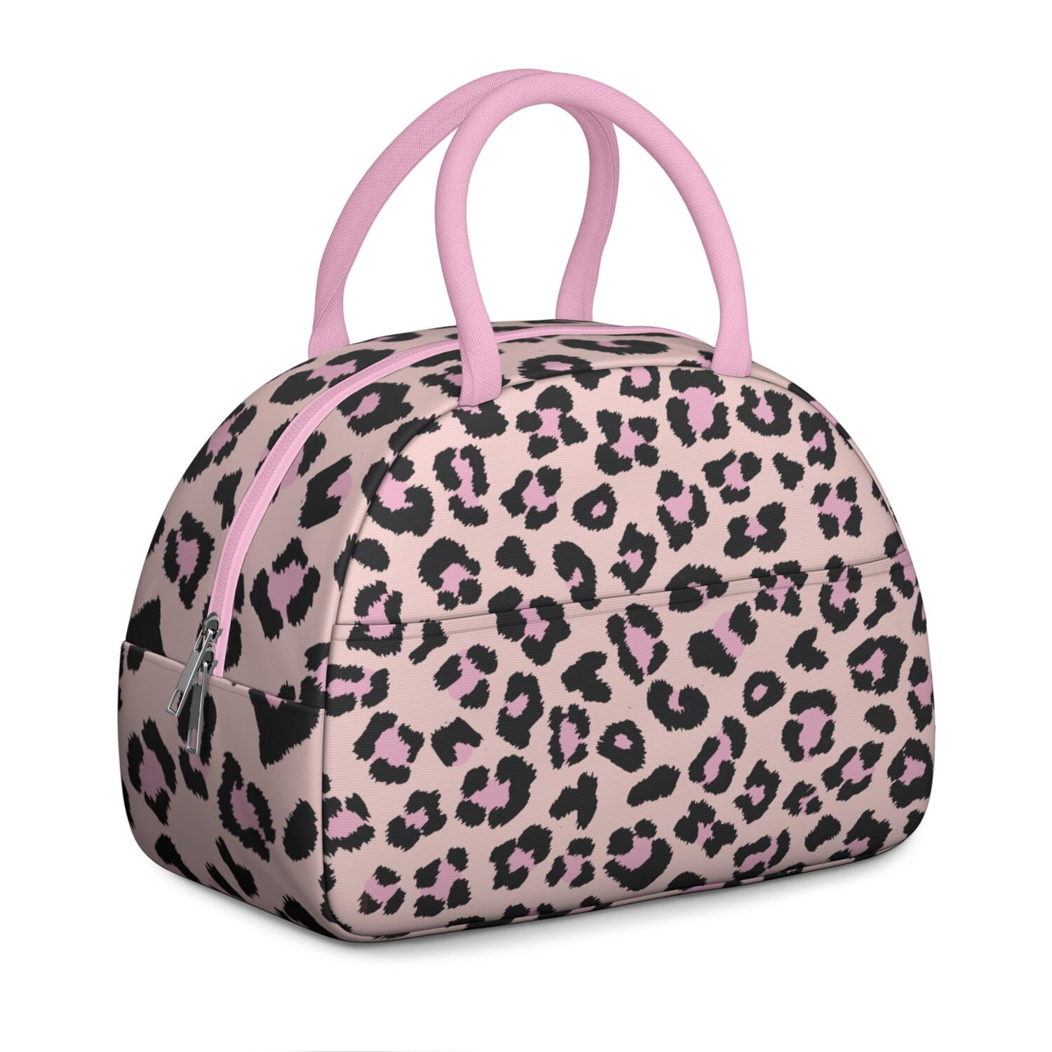 Leopard Print Lunch Bag for Women – Stylish Animal Pattern Tote with Spots and Glitter Details, Insulated & Leakproof, Fashion Lunch Box for Work or School