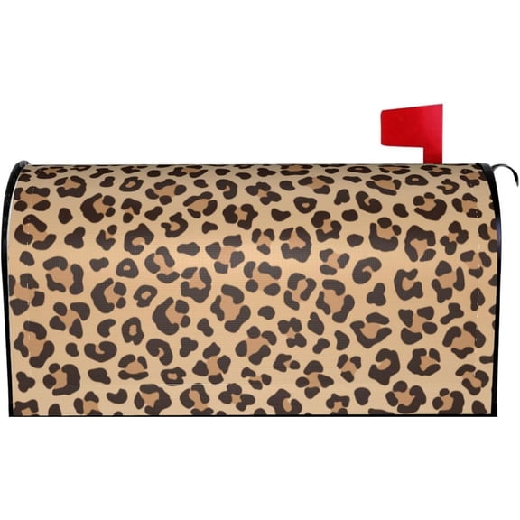 Leopard Print Mailbox Covers Magnetic Waterproof Animal Skin Texture Mail Cover Letter Post Box Wraps for Home Garden Yard Decor, 21x18 in