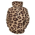 thumbnail image 1 of Leopard Print Men's Women Vintage 3D Hooded Sweatshirt - All-Season Loose Fit Streetwear, 1 of 6
