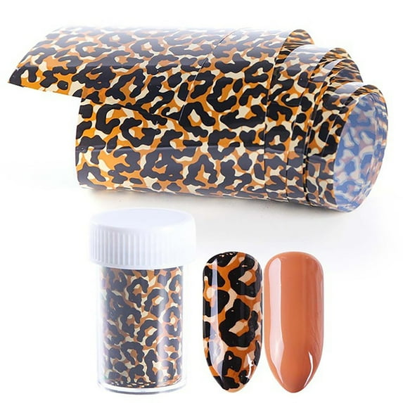 Leopard Print Nail Foil Transfer Stickers Animal Skin Design Decals For Acrylic Nails Manicure Tips Decoration Art Supplies