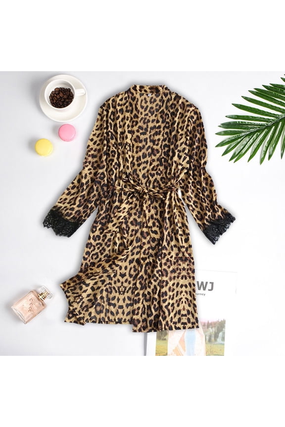 Leopard Print Nightgowns Women's Clothing Homewear Summer Sexy Lace Comfortable Casual Fashion Breathable Loose Fit Pajama Set
