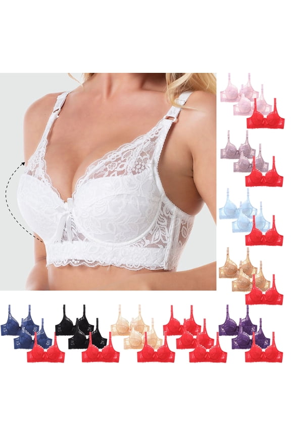 Leopard-Print No Steel Bra Set, Front Buckles, Women’s Underwear, Supportive & Comfortable, Nightwear & Intimate Couples Kit Black,34B