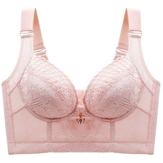 Leopard-Print No Steel Bra for Women, Front Buckle Design, High Elasticity, Comfortable and Lingerie for Everyday Wear and Nightwear Purple,38D
