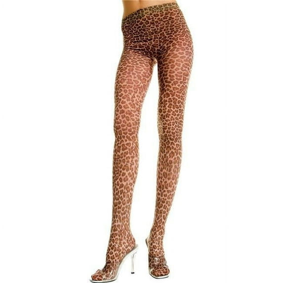 Leopard Print Opaque Pantyhose, Leopard