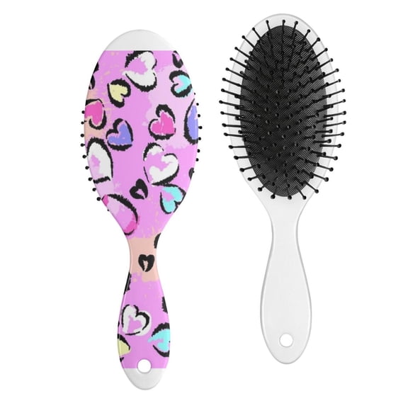 Leopard Print Paddle Hair Brush - Round-Tip Bristles for Gentle Detangling, Anti-Frizz & Scalp Massage, Ergonomic Handle for All Hair Types