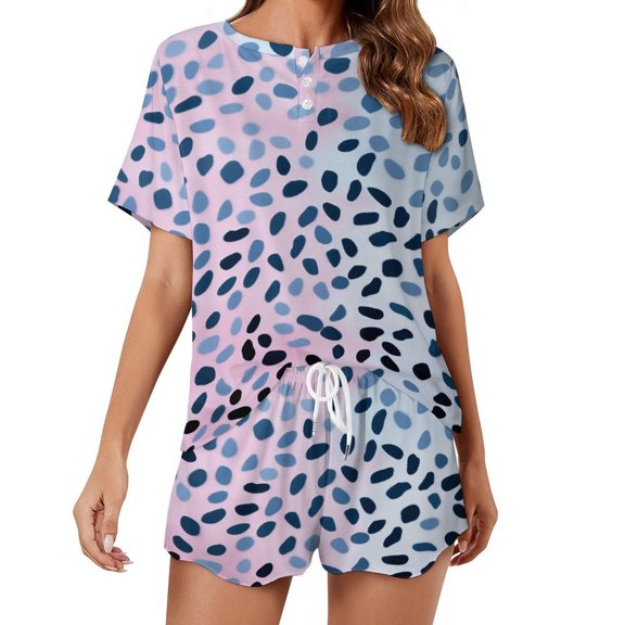 Leopard Print Pattern 2 Pack Women’s Pajama Set Print Sleepwear And Shorts Y2k Loungewear Sets S-5XL