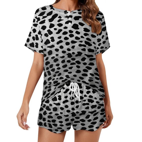 Leopard Print Pattern 2 Pack Women’s Pajama Set Print Sleepwear And Shorts Y2k Loungewear Sets S-5XL