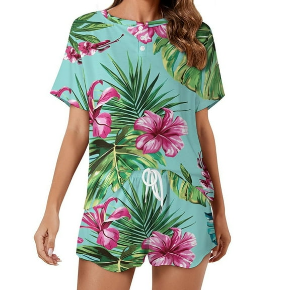 Leopard Print Pattern 2 Pack Women’s Pajama Set Print Sleepwear And Shorts Y2k Loungewear Sets S-5XL