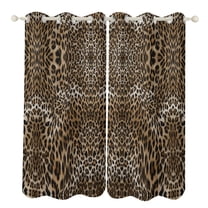 Leopard Print Pattern 2 Panels Blackout Curtains for Bedroom Living Room Drapes Kitchen Room Window Curtain Grommet