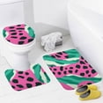 thumbnail image 1 of Leopard Print Pattern 3 Piece Bath Rugs Mat Set, Flannel Mats, Machine Washable Carpets Mat for Bathroom Kitchen, Tub Toilet Contour Mat Lid Cover, 1 of 7