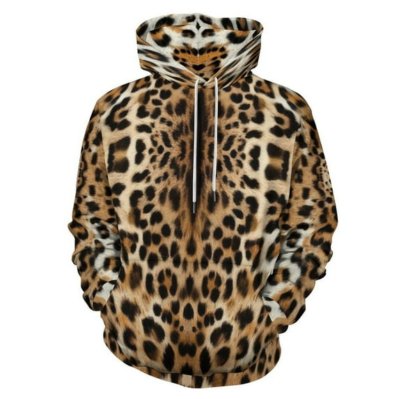 Leopard Print Pattern 3D Print Hoodie Men Women Autumn Thin Pullover Sweatshirt Vintage Streetwear Tops