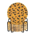 thumbnail image 1 of Leopard Print Pattern 6 Pcs Drink Coasters with Holder Absorbent Coasters Woven Coasters for Drinks Table Desk Protection Home Decor, 1 of 7