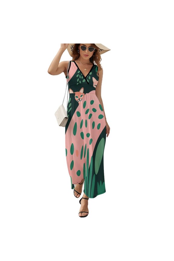 Leopard Print Pattern Art Sleeveless Dress Women's Summer Suit Dresses for Women 2025 Luxury Party Dress