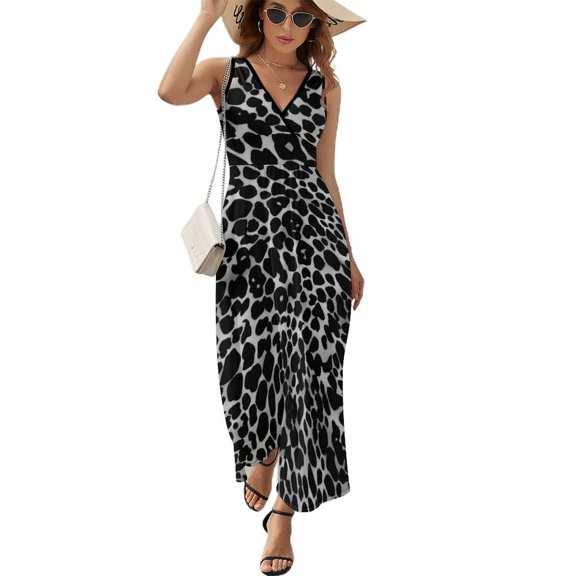 Leopard Print Pattern Art Sleeveless Dress Women's Summer Suit Dresses for Women 2025 Luxury Party Dress