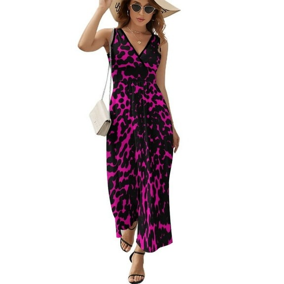 Leopard Print Pattern Art Sleeveless Dress Women's Summer Suit Dresses for Women 2025 Luxury Party Dress
