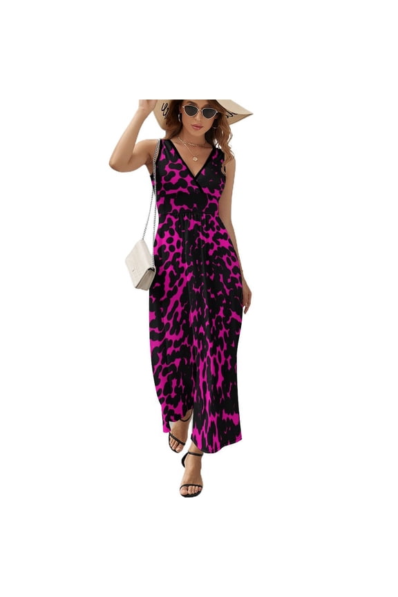 Leopard Print Pattern Art Sleeveless Dress Women's Summer Suit Dresses for Women 2025 Luxury Party Dress
