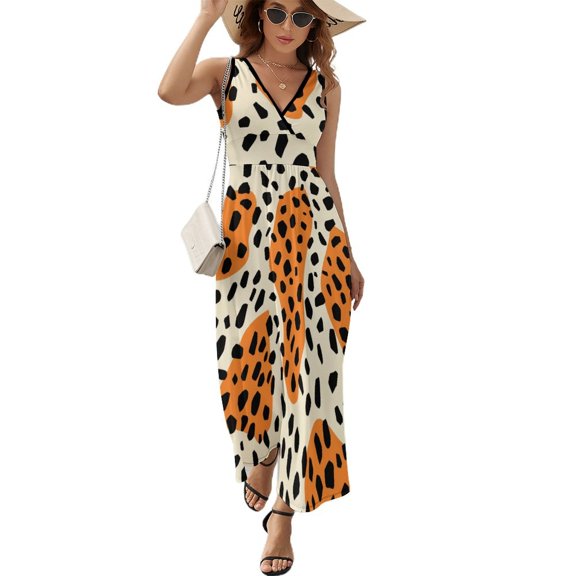 Leopard Print Pattern Art Sleeveless Dress Women's Summer Suit Dresses for Women 2025 Luxury Party Dress