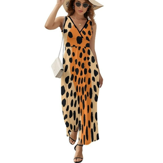 Leopard Print Pattern Art Sleeveless Dress Women's Summer Suit Dresses for Women 2025 Luxury Party Dress