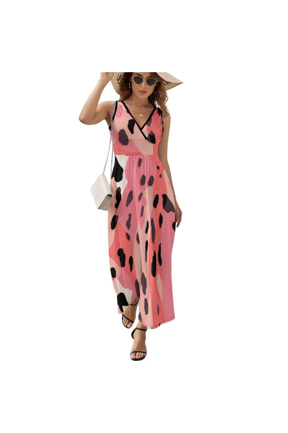 Leopard Print Pattern Art Sleeveless Dress Women's Summer Suit Dresses for Women 2025 Luxury Party Dress