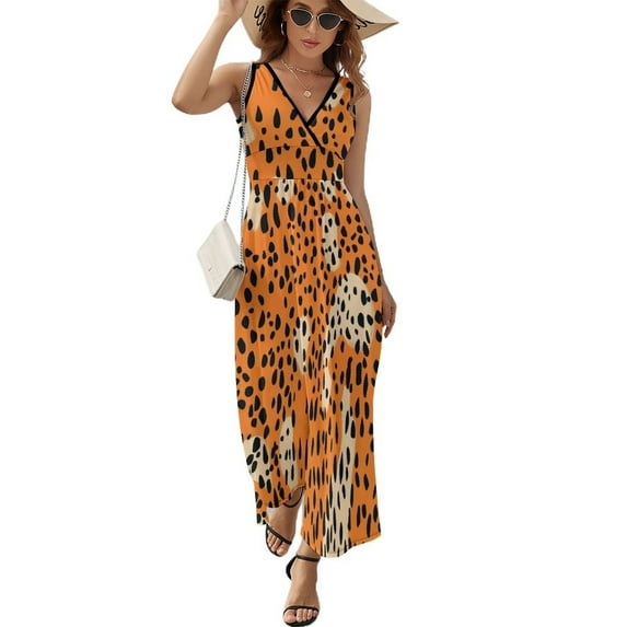 Leopard Print Pattern Art Sleeveless Dress Women's Summer Suit Dresses for Women 2025 Luxury Party Dress