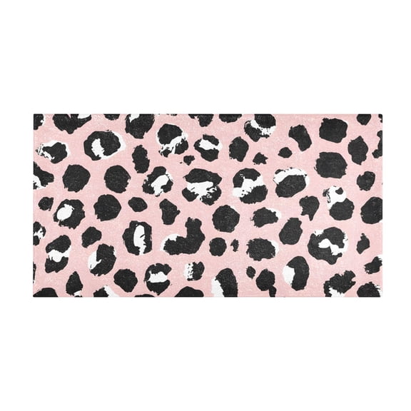 Leopard Print Pattern Bath Mat 39x20 Inch Soft Absorbent Non-Slip Plush Bathroom Rug for Floor