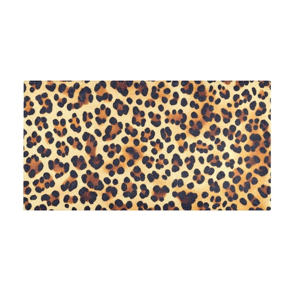 Leopard Print Pattern Bath Mat 39x20 Inch Soft Absorbent Non-Slip Plush Bathroom Rug for Floor