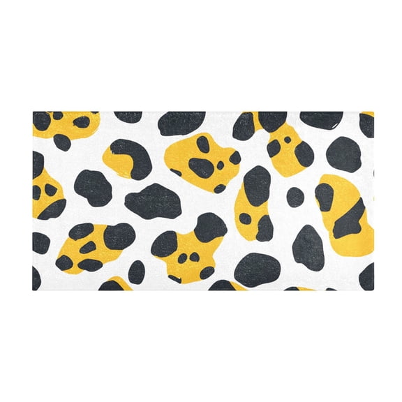 Leopard Print Pattern Bath Mat 39x20 Inch Soft Absorbent Non-Slip Plush Bathroom Rug for Floor
