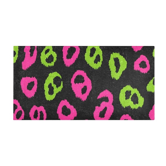 Leopard Print Pattern Bath Mat 39x20 Inch Soft Absorbent Non-Slip Plush Bathroom Rug for Floor
