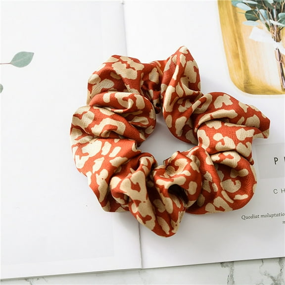 Leopard Print Pattern Cloth Elastic Hair Accessories for Girls or Women Scrunchie/Scrunchy Hair Ties Coral 120mm