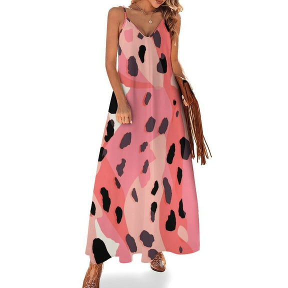 Leopard Print Pattern Design Sleeveless Dress Woman Fashion Long Dresses Women's Summer Suit Dress 2025