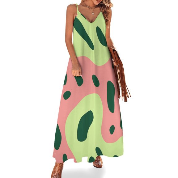 Leopard Print Pattern Design Sleeveless Dress Woman Fashion Long Dresses Women's Summer Suit Dress 2025