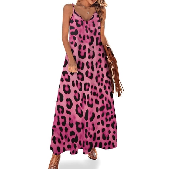 Leopard Print Pattern Fine Art Sleeveless Dress Summer Dress Woman 2025