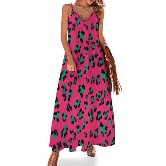 Leopard Print Pattern Fine Art Sleeveless Dress Summer Dress Woman 2025