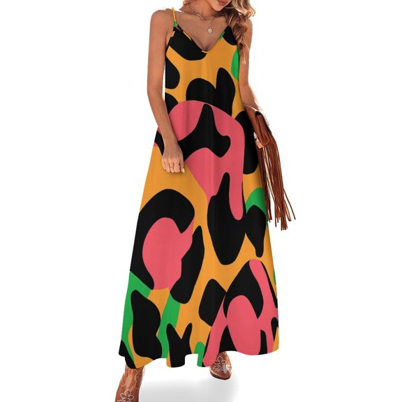 Leopard Print Pattern Fine Art Sleeveless Dress Summer Dress Woman 2025