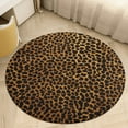 thumbnail image 1 of Leopard Print Pattern Floral Medallion Round Rug - Small Round Area Rug, Soft Non-Slip Machine Washable Bedroom Mat Indoor Accent Entry Carpet for Office Desk Dorm Hallway, 1 of 6
