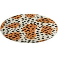 thumbnail image 1 of Leopard Print Pattern Floral Medallion Round Rug - Small Round Area Rug, Soft Non-Slip Machine Washable Bedroom Mat Indoor Accent Entry Carpet for Office Desk Dorm Hallway, 1 of 6