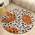 thumbnail image 1 of Leopard Print Pattern Floral Medallion Round Rug - Small Round Area Rug, Soft Non-Slip Machine Washable Bedroom Mat Indoor Accent Entry Carpet for Office Desk Dorm Hallway, 1 of 6