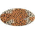 thumbnail image 1 of Leopard Print Pattern Floral Medallion Round Rug - Small Round Area Rug, Soft Non-Slip Machine Washable Bedroom Mat Indoor Accent Entry Carpet for Office Desk Dorm Hallway, 1 of 6