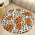 thumbnail image 1 of Leopard Print Pattern Floral Medallion Round Rug - Small Round Area Rug, Soft Non-Slip Machine Washable Bedroom Mat Indoor Accent Entry Carpet for Office Desk Dorm Hallway, 1 of 6
