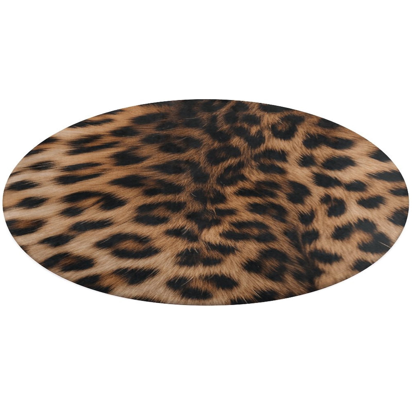 Leopard Print Pattern Floral Medallion Round Rug - Small Round Area Rug, Soft Non-Slip Machine Washable Bedroom Mat Indoor Accent Entry Carpet for Office Desk Dorm Hallway