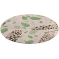 thumbnail image 1 of Leopard Print Pattern Floral Medallion Round Rug - Small Round Area Rug, Soft Non-Slip Machine Washable Bedroom Mat Indoor Accent Entry Carpet for Office Desk Dorm Hallway, 1 of 6