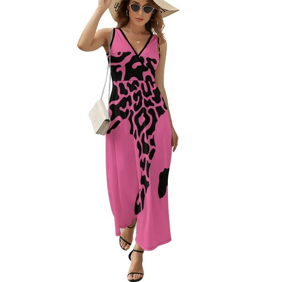Leopard Print Pattern King Size Sleeveless Dress Dresses Summer Women Dresses Clothing Woman Dresses Dress